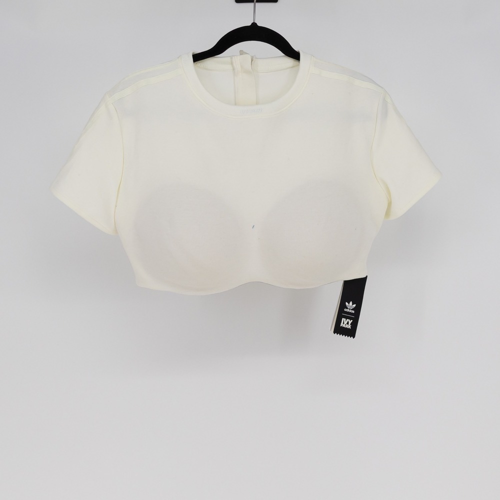 NEW Adidas x Ivy Park Originals IVP Built In Bra Crop Top Tee Shirt White 2X